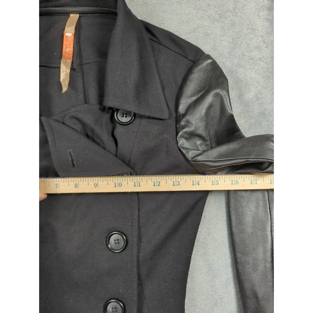 Bailey 44 Jacket Wrap Motorcycle Black 5-Button Faux Leather Women XS - Picture 5 of 9